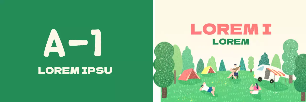 Ein sentimentaler Campingplatz mit einer illustrierten Zeichnung von Campern