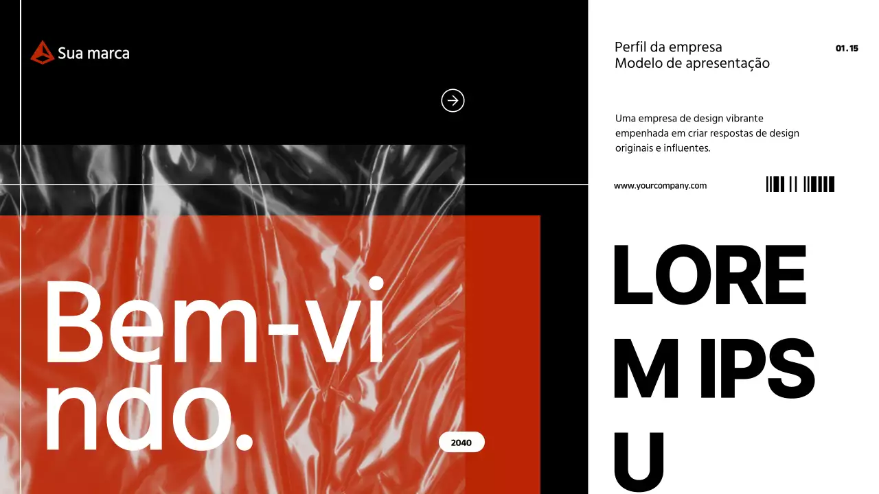 Perfil da empresa Red Black Modern Bold Business Introdução