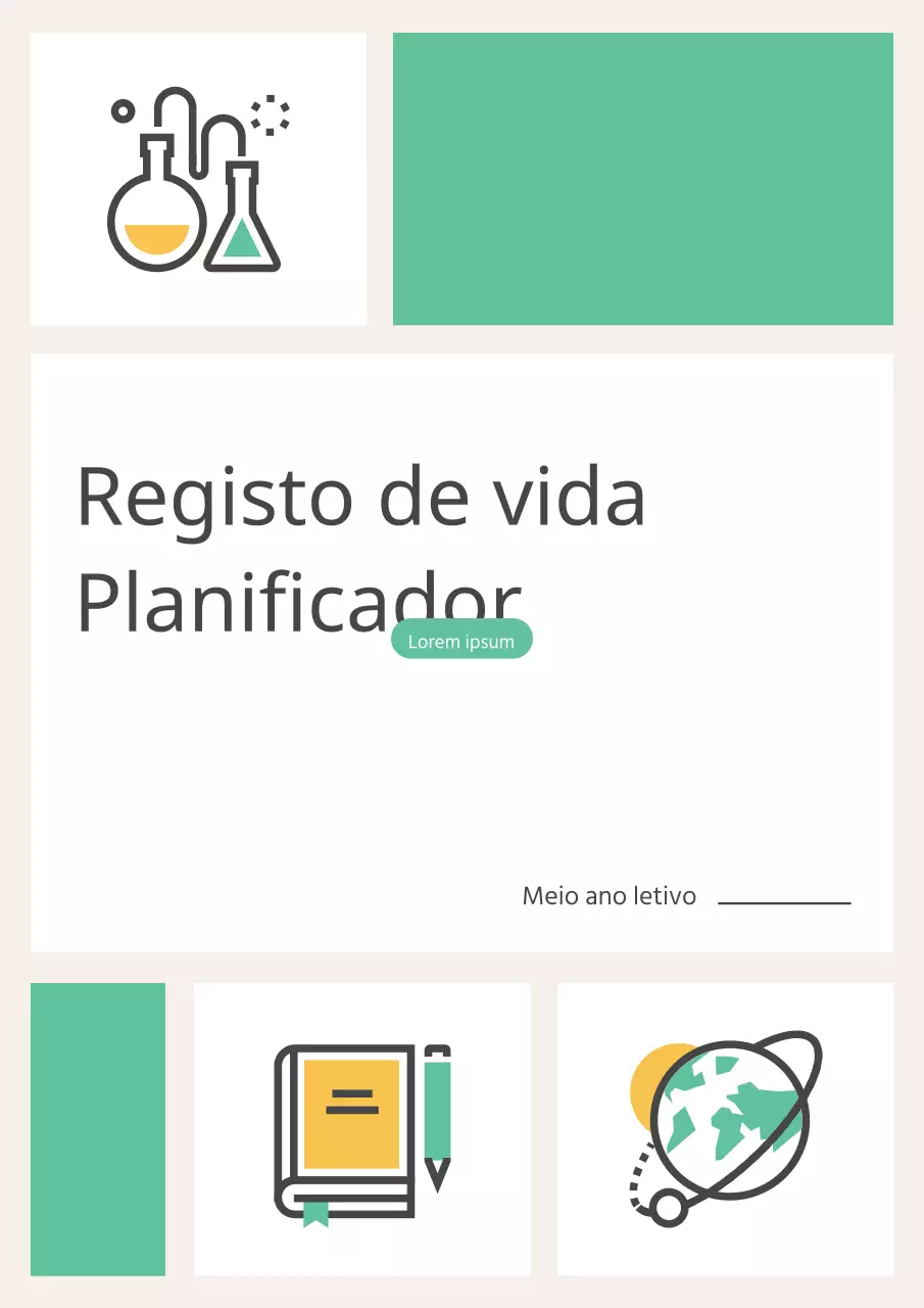Agenda escolar amarela e cor de menta