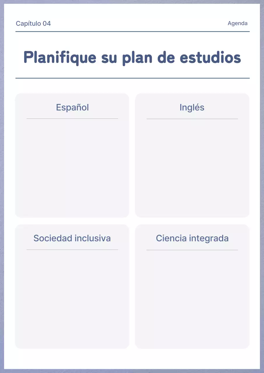 Agenda sencilla en malva y blanco