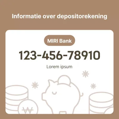 Bruine en eenvoudige aankondiging depositorekening