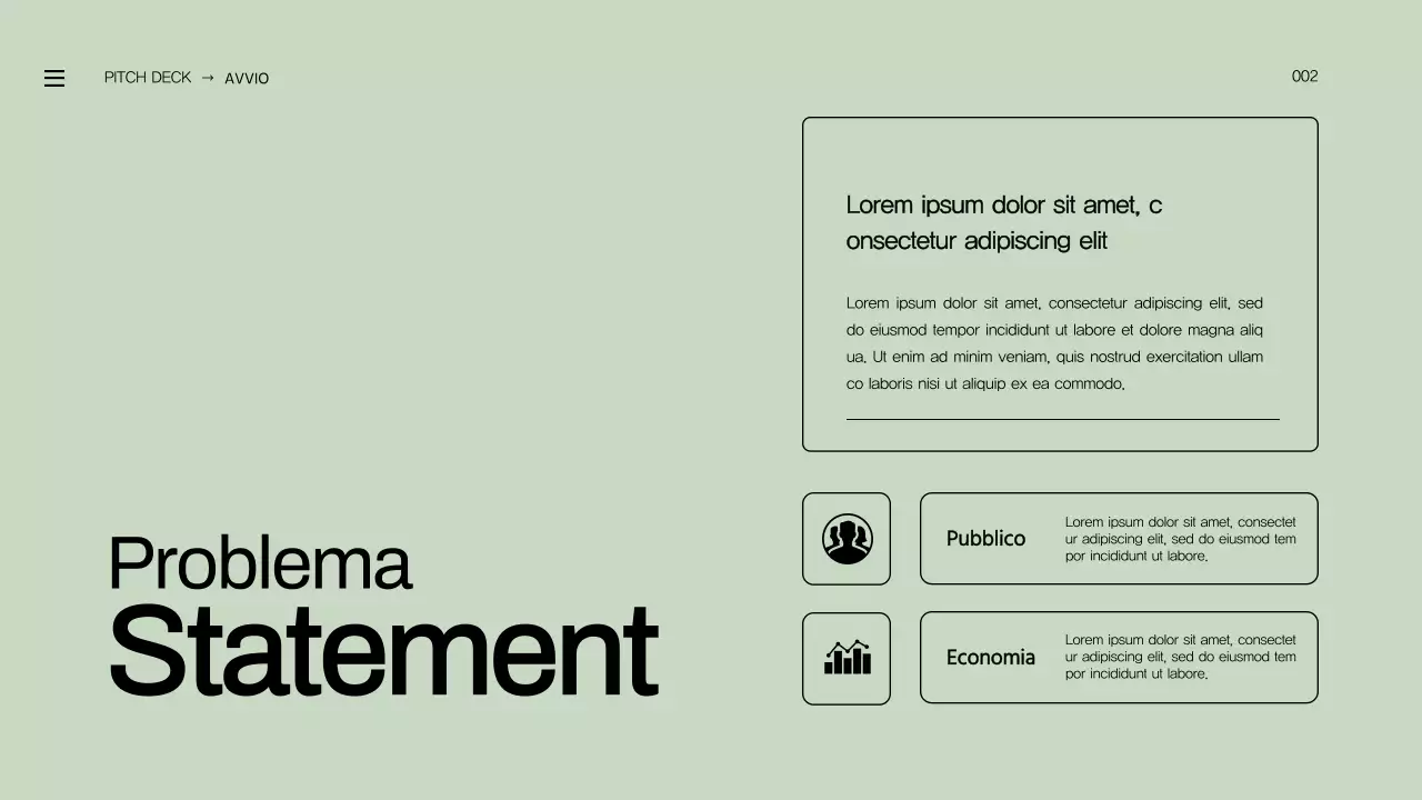 Proposta di lancio di un'impresa in grassetto arancione