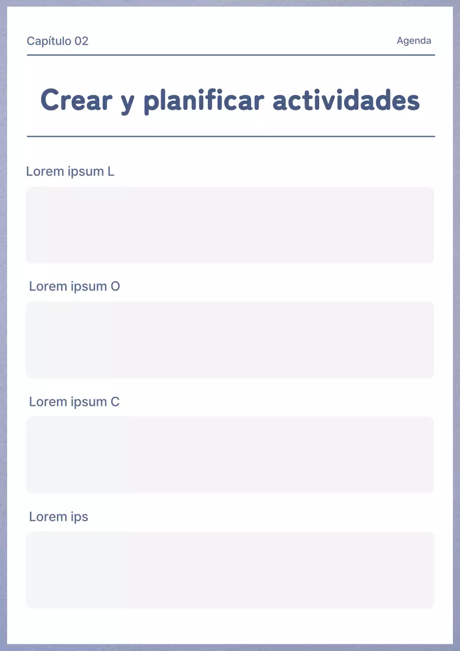 Agenda sencilla en malva y blanco