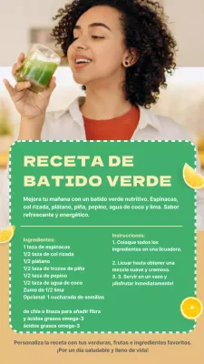 Receta sana natural de naranja verde tropical