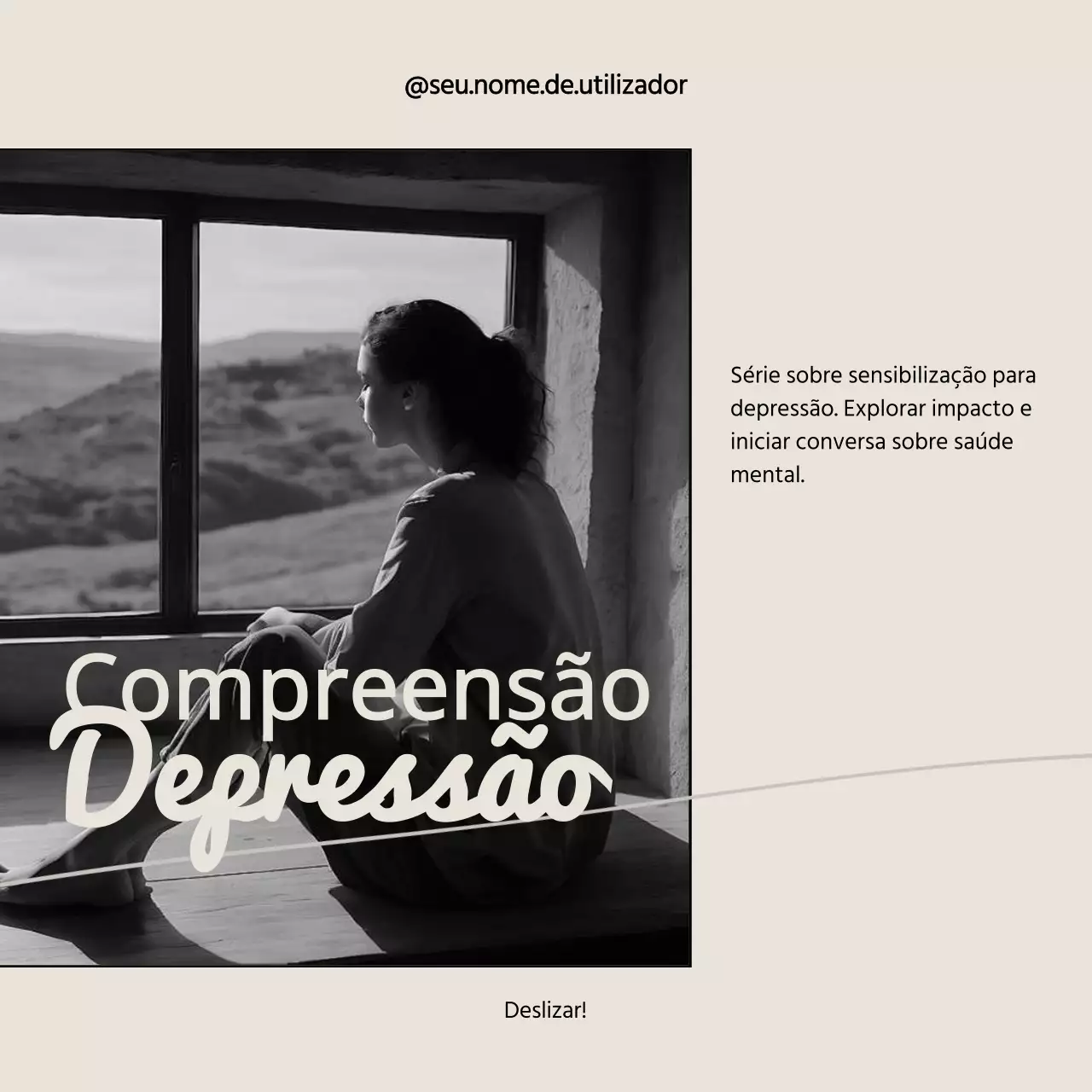 Bege e preto Material de aula de saúde mental mínima