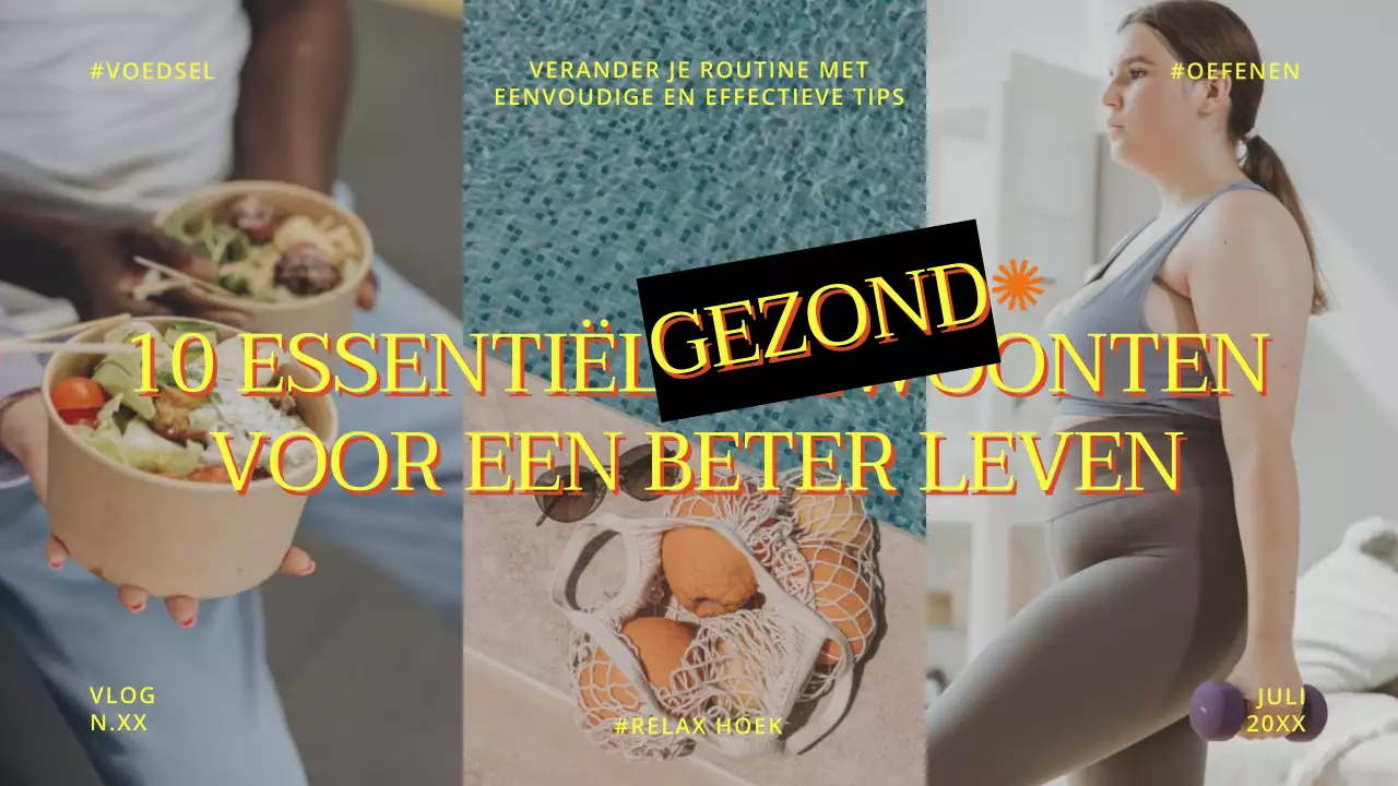 Gele ouderwetse gezondheidsvlog Hoofdtitel