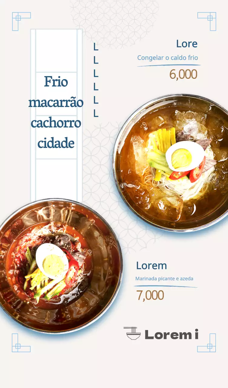 Informações sobre o menu de verão Stand POP A