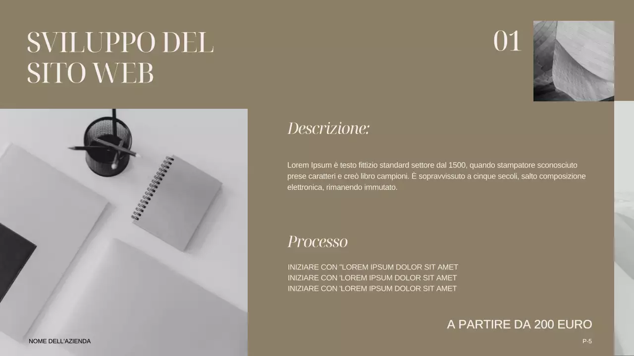 Avorio Khaki Nero Moderno Elegante Introduzione dell'azienda