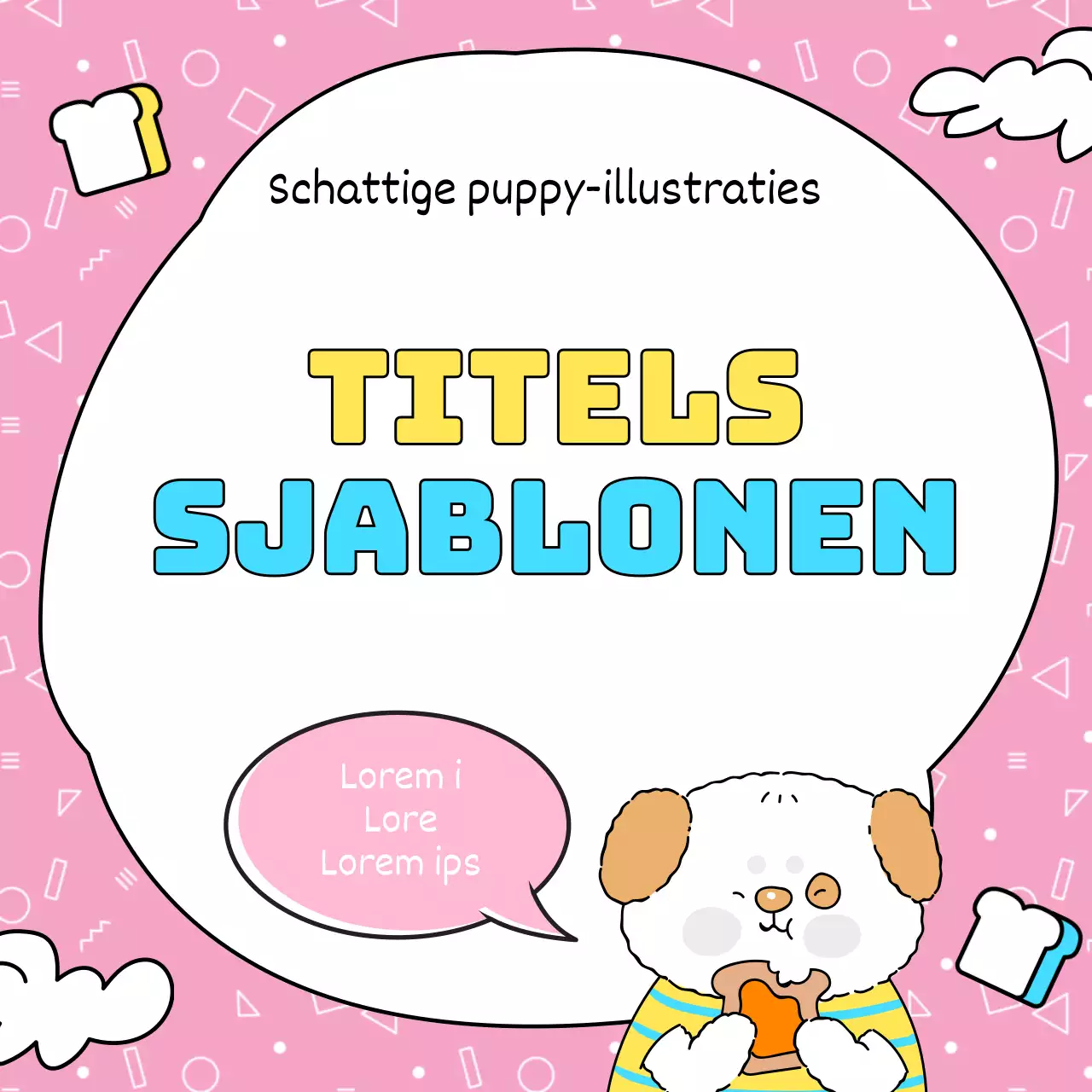 Schattig titellijstje in oranje en roze