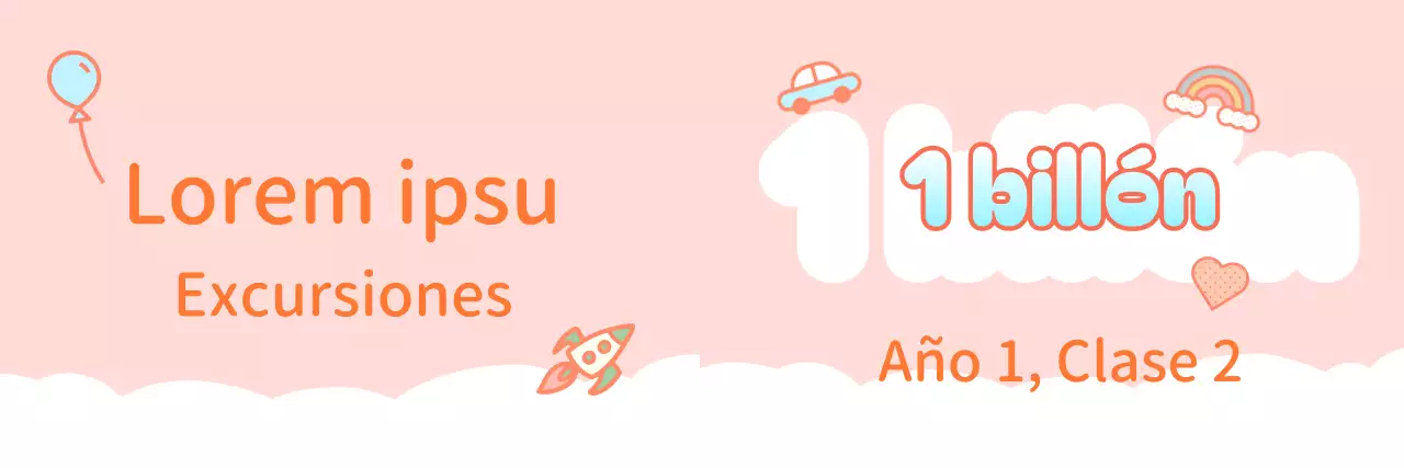 Anuncios rosas y blancos para grupos de excursión de escuela primaria