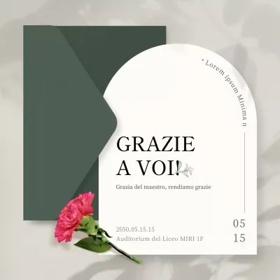 Invito semplice per la festa degli insegnanti in avorio e verde