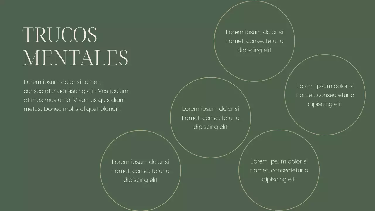 Elegante material para conferencias sobre salud mental en verde y beige