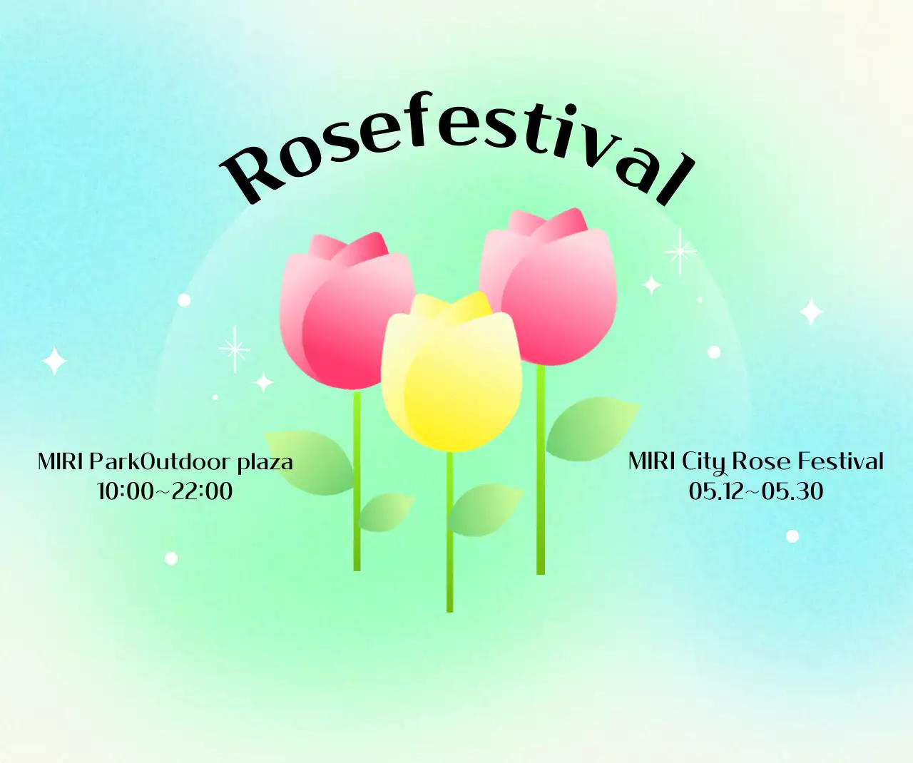 Festival bunga dengan ilustrasi bunga dan latar belakang gradien untuk kesan cerah dan ceria