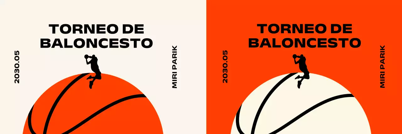 Torneo de baloncesto de diseño sencillo con pelotas de baloncesto y personas jugando al baloncesto