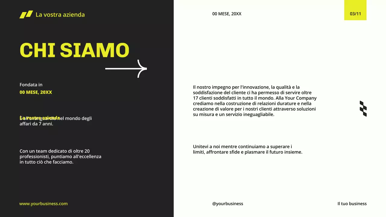 Giallo Nero Minimal Modern Business Company Profile for Company's Introduction (Profilo aziendale moderno e minimale per l'introduzione dell'azienda)