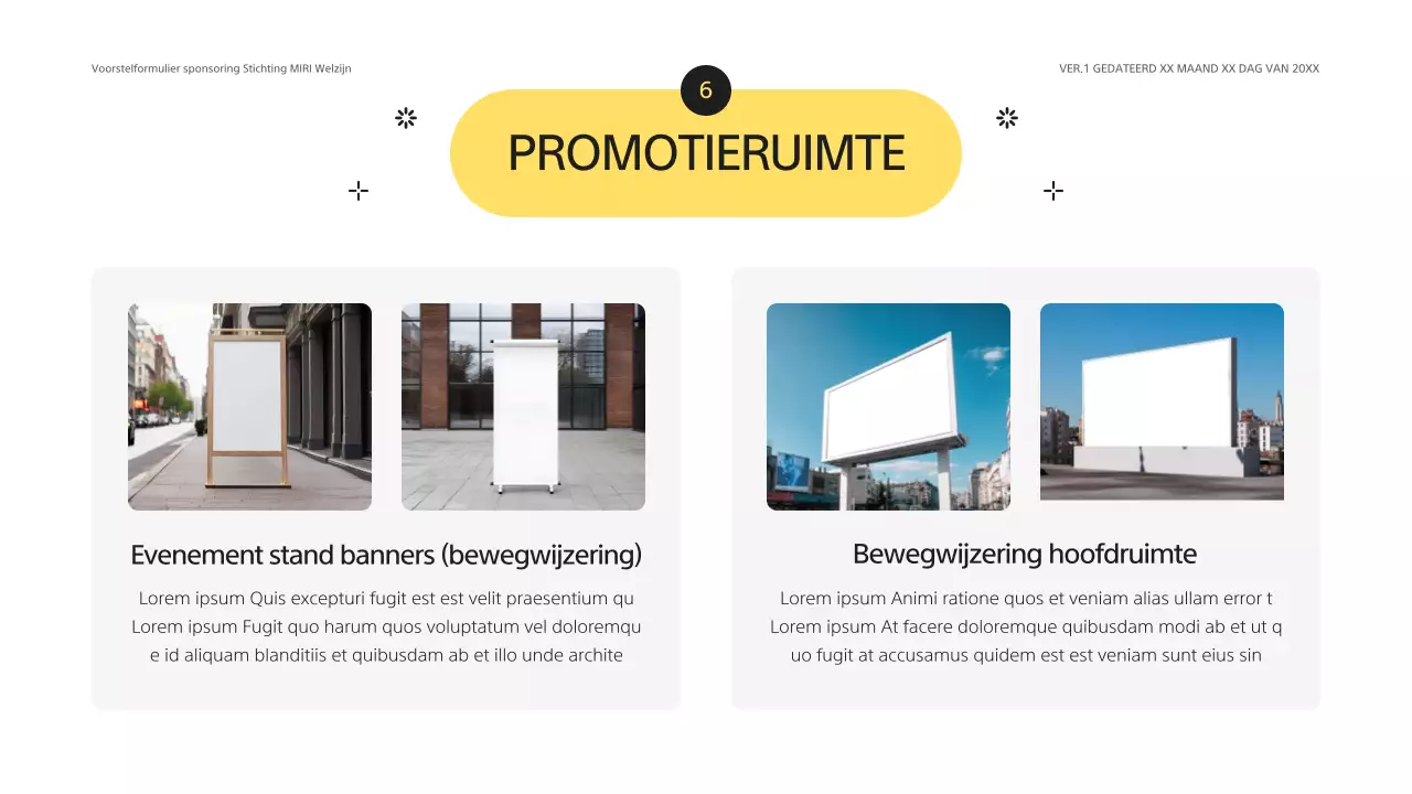 Geel en grijs voorstel voor kindersponsoring voor de Welfare Foundation