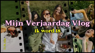 Geel Roze Hip Retro Verjaardag Vlog