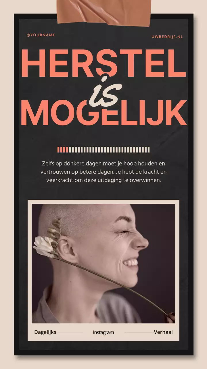 Zwart Oranje Ivoor Modern Trendy Motiverende Citaat voor Geestelijke Gezondheid Zelfontplooiing