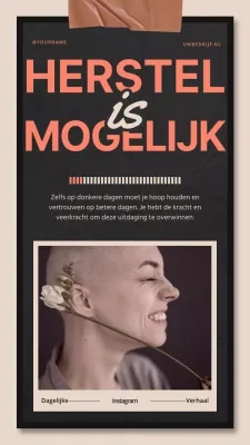 Zwart Oranje Ivoor Modern Trendy Motiverende Citaat voor Geestelijke Gezondheid Zelfontplooiing