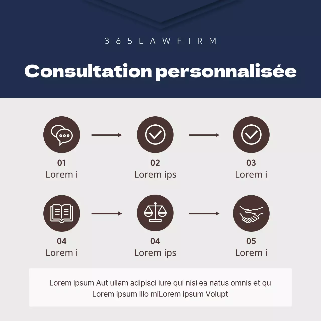 Un simple poste de cabinet d'avocats en bleu marine et marron