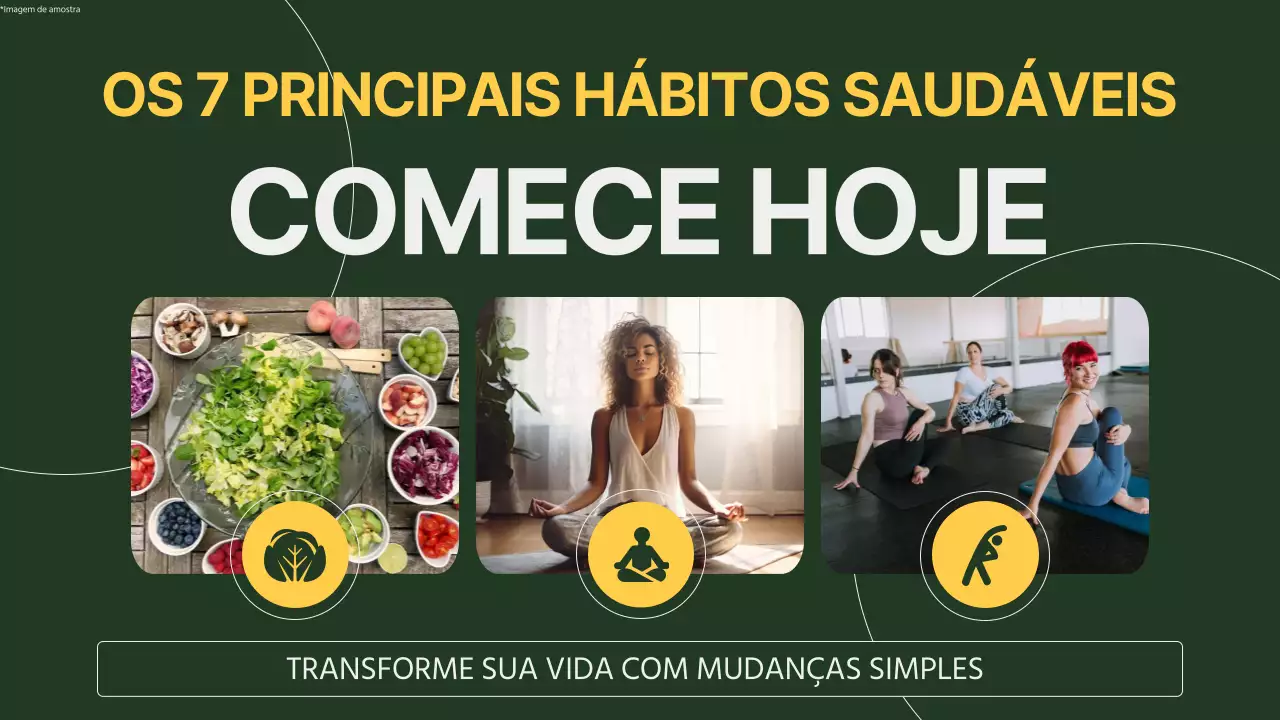 Guia de estilo de vida saudável em negrito verde e amarelo