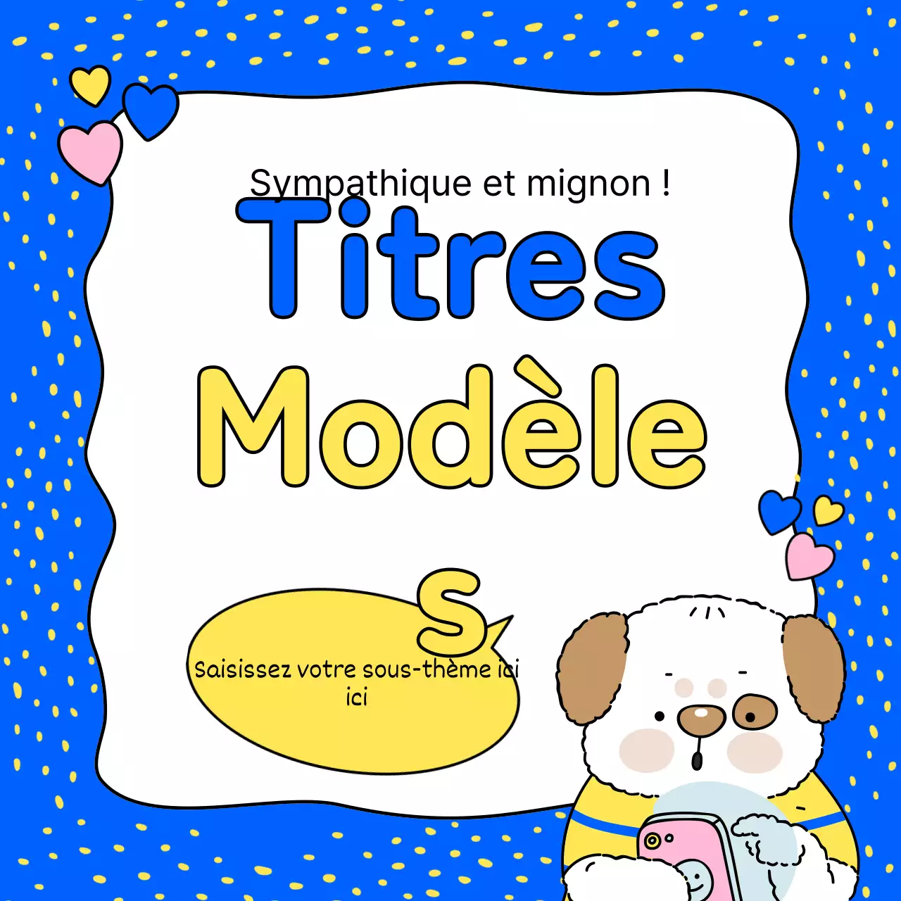 Mignonne couverture de cadre de titre en orange et rose