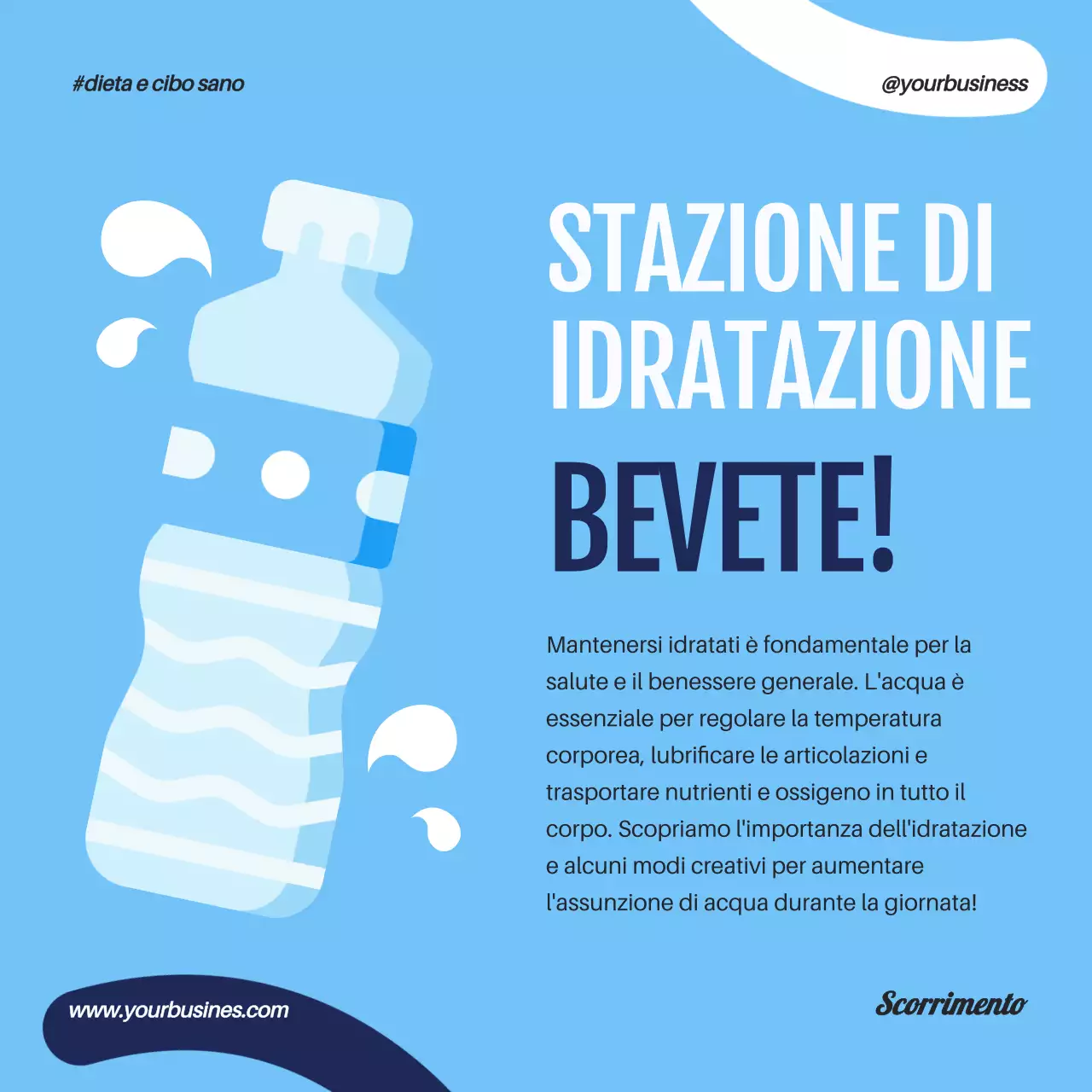 Arancione verde geometrico Popart Cibo sano e dieta