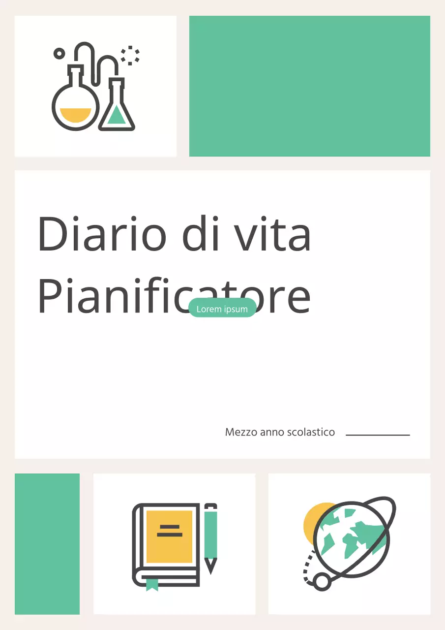 Carino il diario scolastico giallo e menta