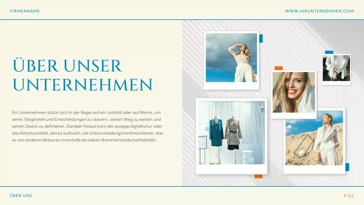 Blau Orange Einfacher moderner Markenstrategieplan