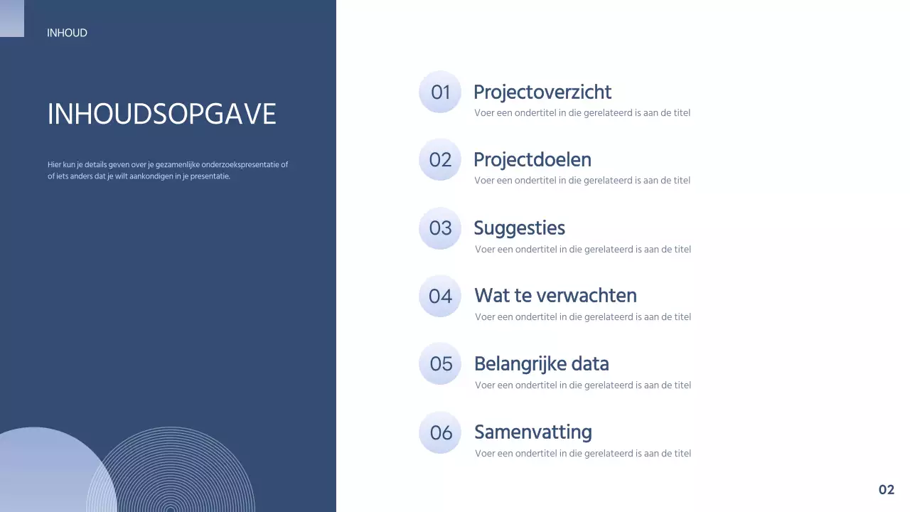 Eenvoudig industrieel-universitair voorstel in marineblauw en mauve