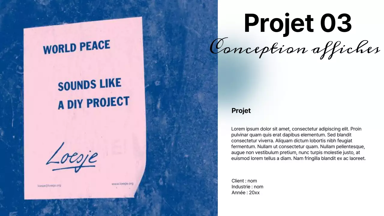 Portfolio de graphiste simple bleu ciel et blanc