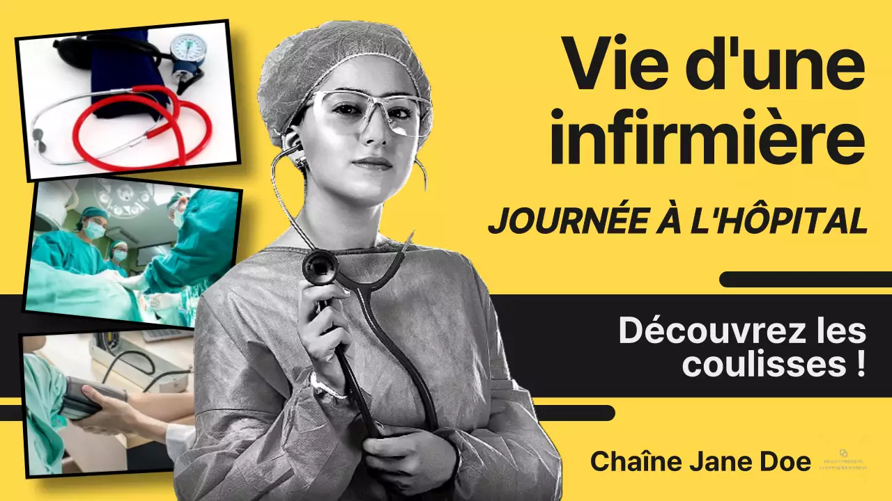 Yellow Black Basic Modern Bold Nurse Vlog Youtube Thumbnail Publicity