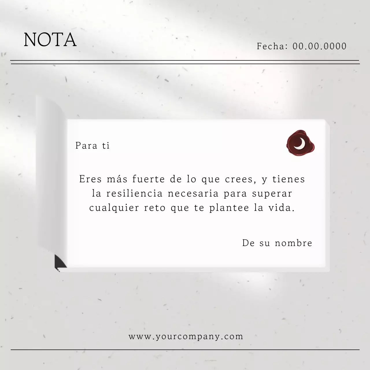 Blanco y negro Liso cita clásica memo