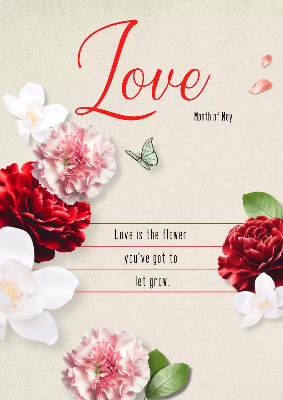 Red Elegant Love Card Poster