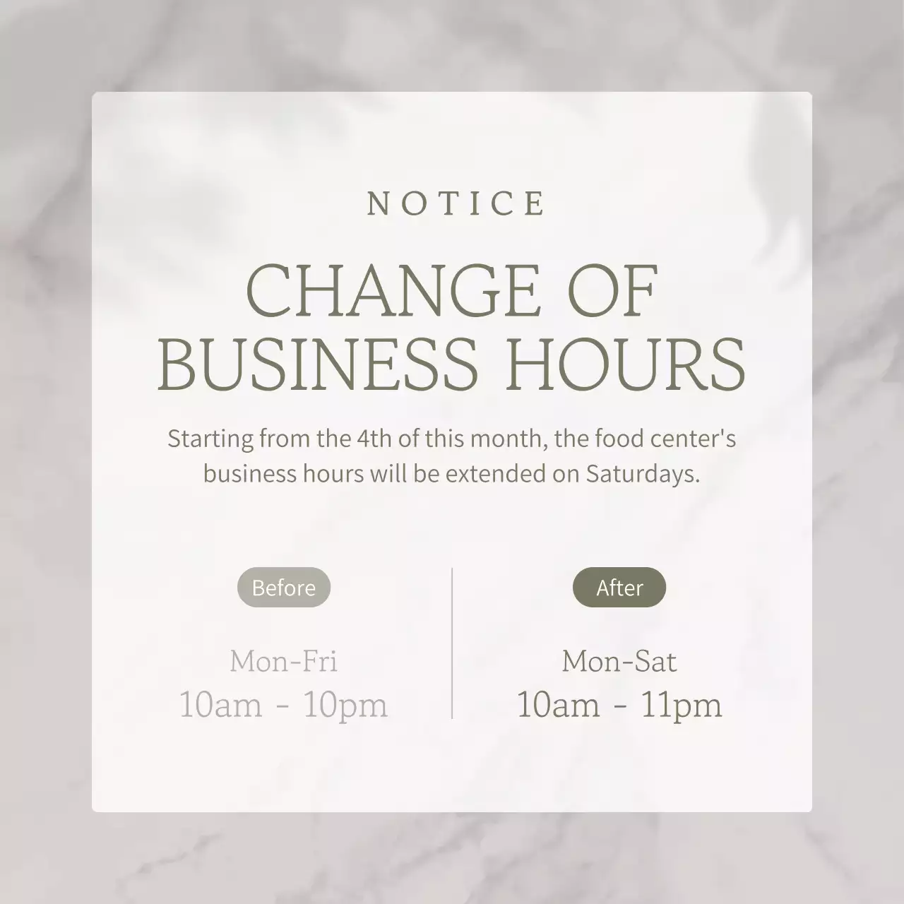 Beige Minimal Business Notice Social Media Post