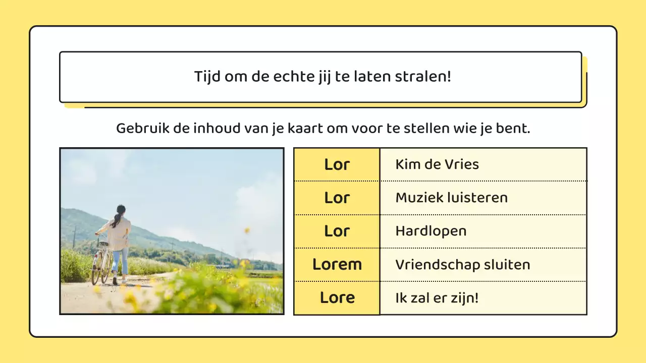 Gele, minimalistische sollicitatiebrief