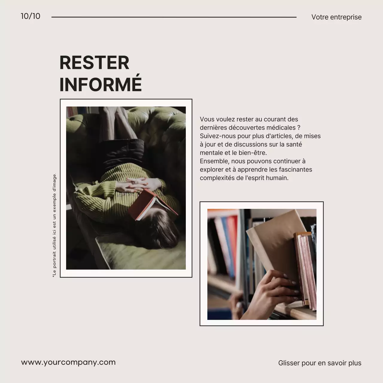 Promotion d'un blog médical moderne beige et noir