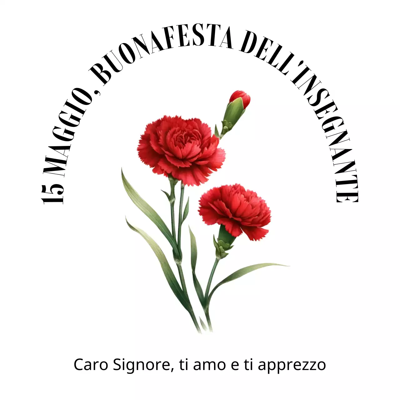 Un semplice biglietto di ringraziamento per la Festa dell'Insegnante in rosso e nero