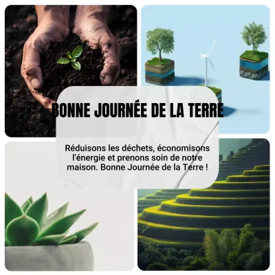 Vert Blanc Esthétique Nature Ecologie Happy Earth Day