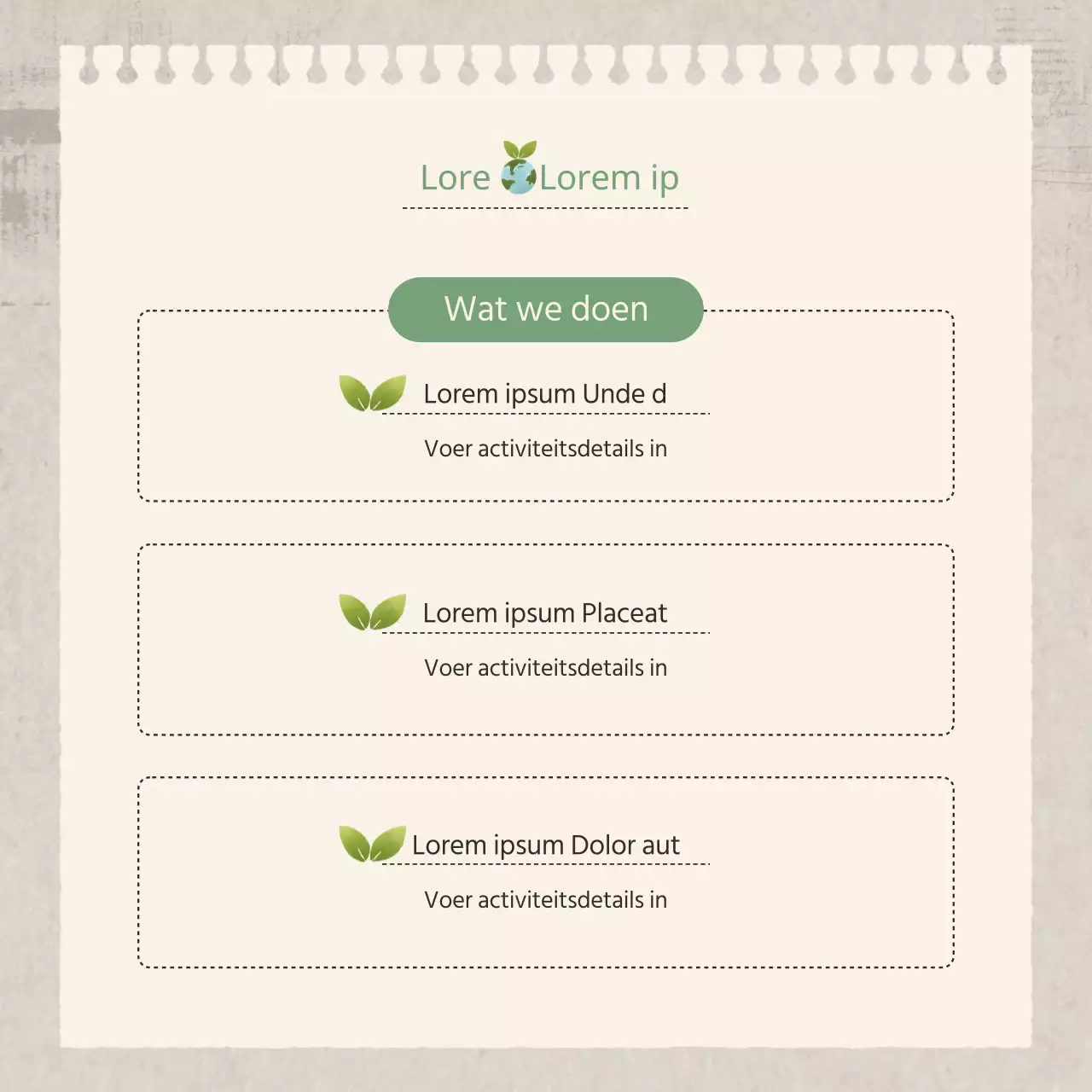 Gids voor het Upcycling-programma Natural Style in groen en beige