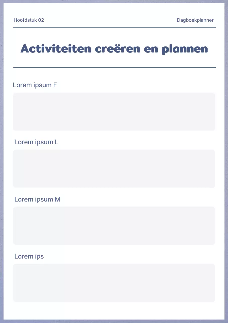 Eenvoudige mauve en witte dagboekplanner