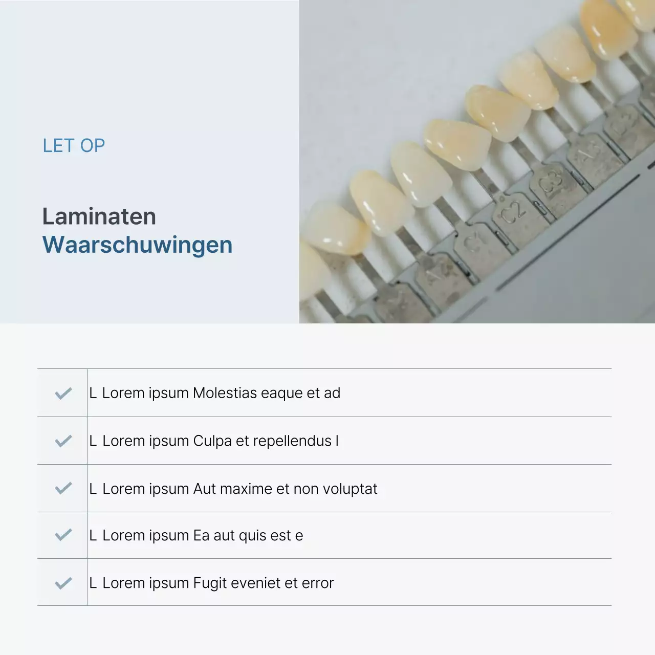 Een eenvoudige witte en lichtblauwe social media-kit voor de marketing van tandartspraktijken om de praktijk te promoten.