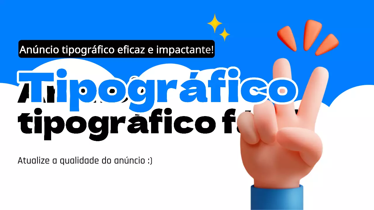Promover anúncios com tipografia kitsch em azul claro