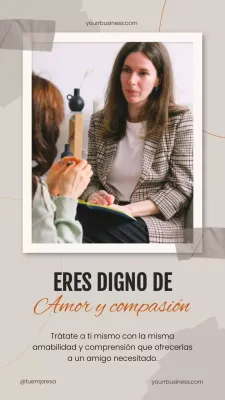 Ivory Orange Simple Minimal Compartir Palabras de Positividad para la Salud Mental Auto-crecimiento