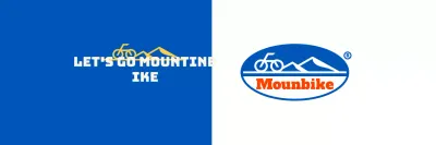 Simple logotype mountain biking club with mountains and bikes