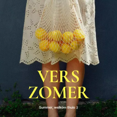Emotionele zomerberichten in geel en blauw