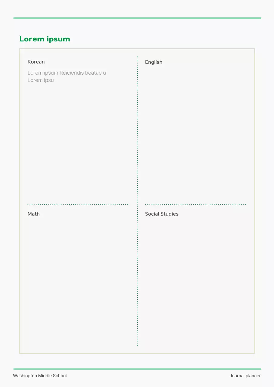 Kế hoạch trường học đơn giản màu xanh lá cây