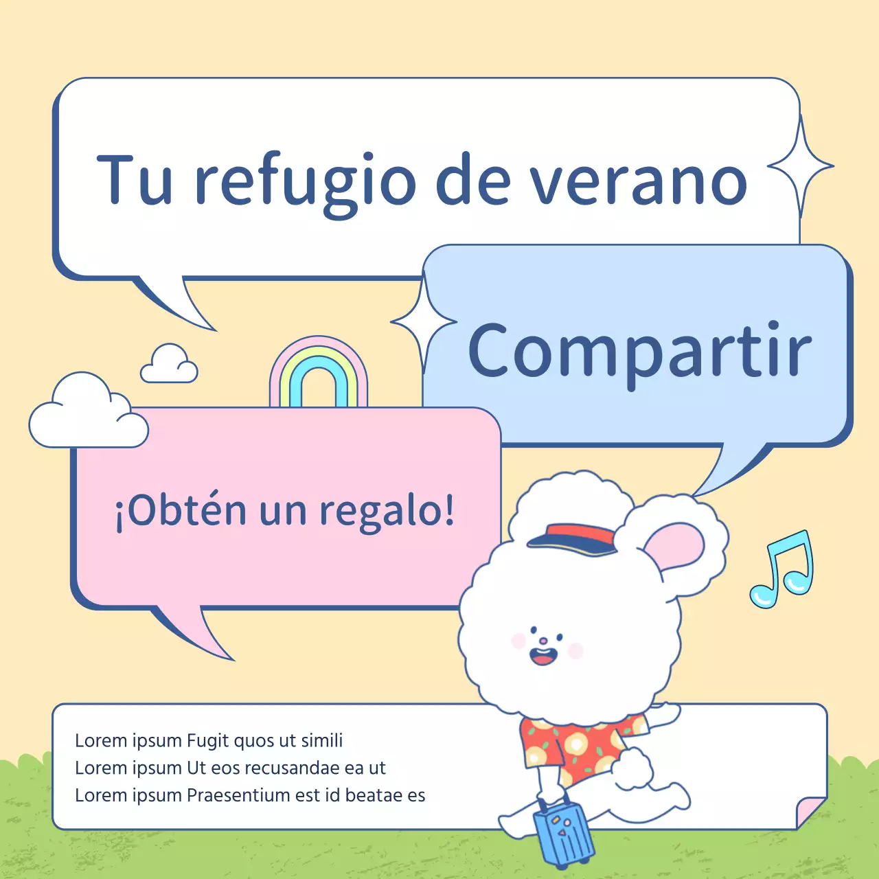 Promocione los eventos de verano en amarillo y chartreuse