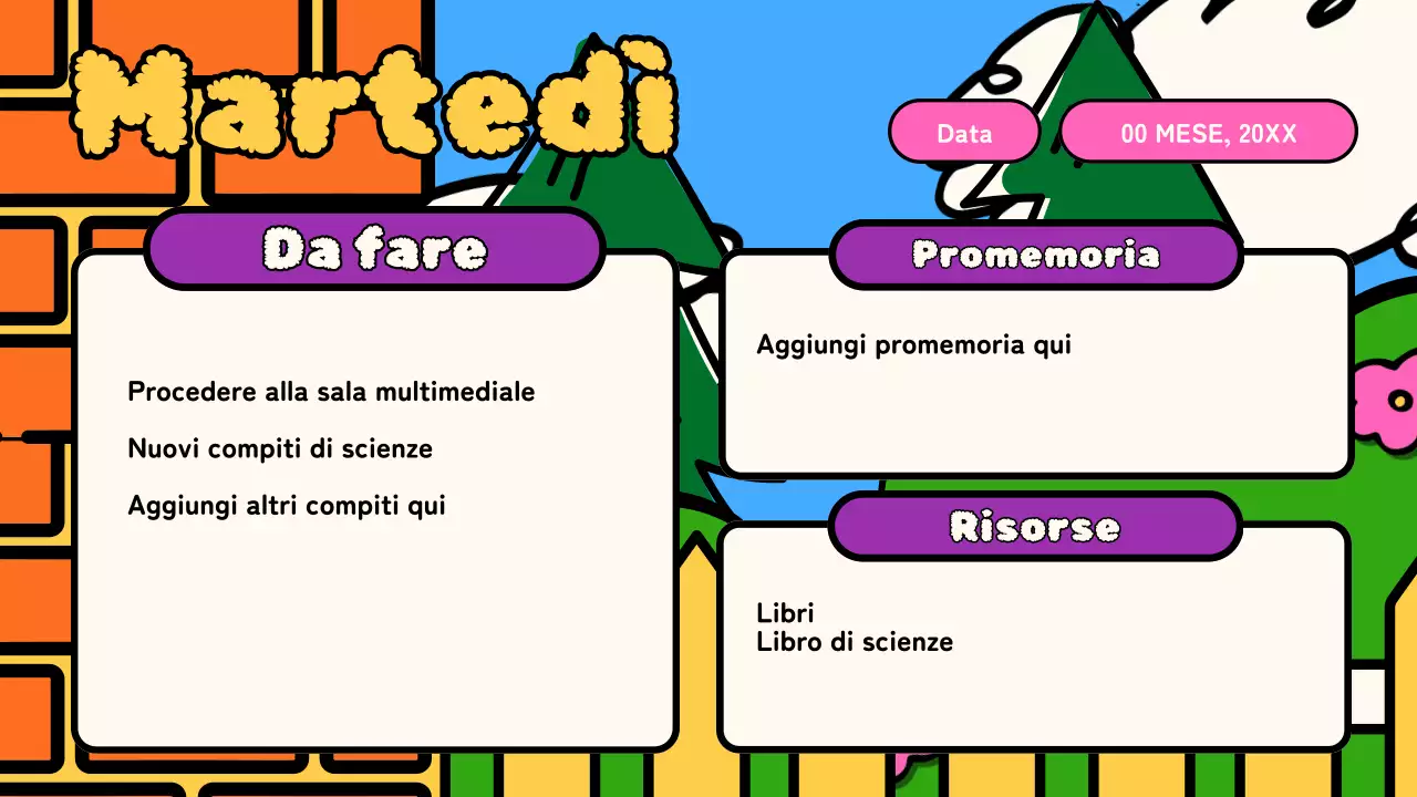 Piano di classe per l'animazione Skyblue