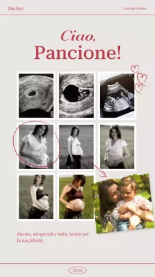 Una semplice cartella clinica di gravidanza in beige e rosso